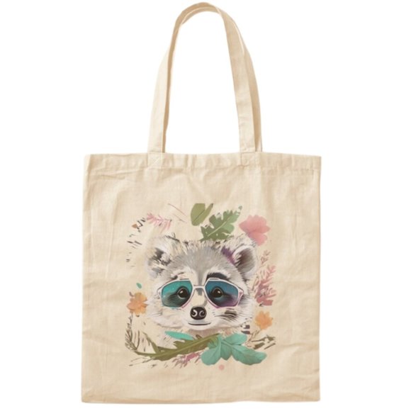 Unleash the Cuteness: Boss Raccoon Strikes a Pose with Shades! Tote Bag - Picture 1 of 3